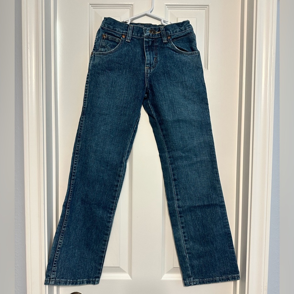 Boys Wrangler Dark Blue Straight Jeans 10S Adjustable Waist